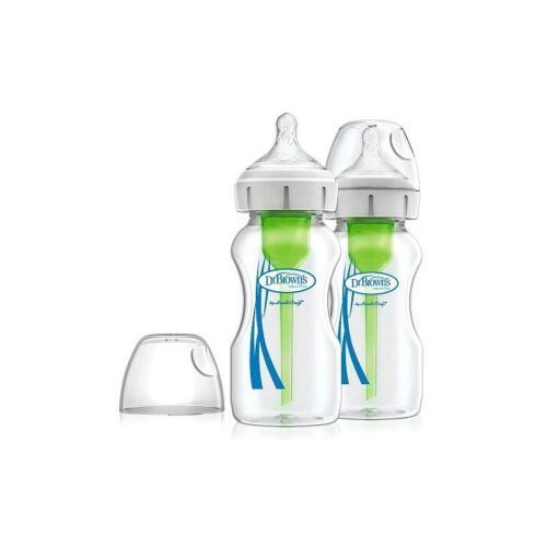 Dr Brown s glass bottle with wide neck natural flow Options 270ml (2 pcs)
