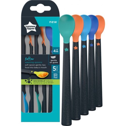 Tommee Tippee soft feeding spoons with long handle 4m+