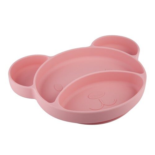 Silicone plate with suction cup Canpol babies Bear pink
